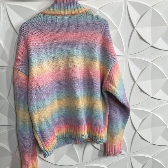 Pacsun colour range new pastel rainbow cardigan. Size large NWT - Picture 2 of 4